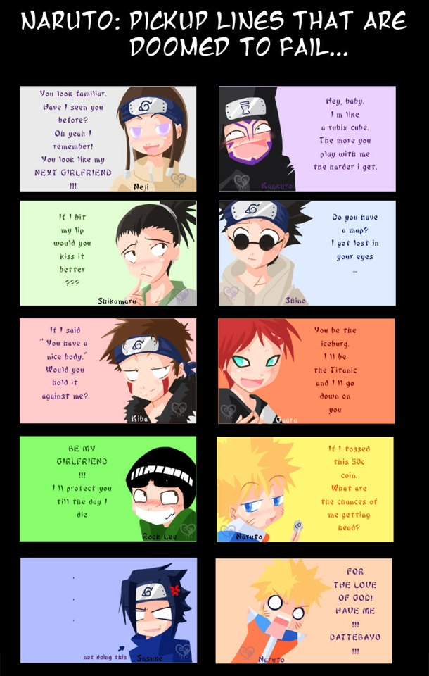 Anime Pick Up Lines Naruto