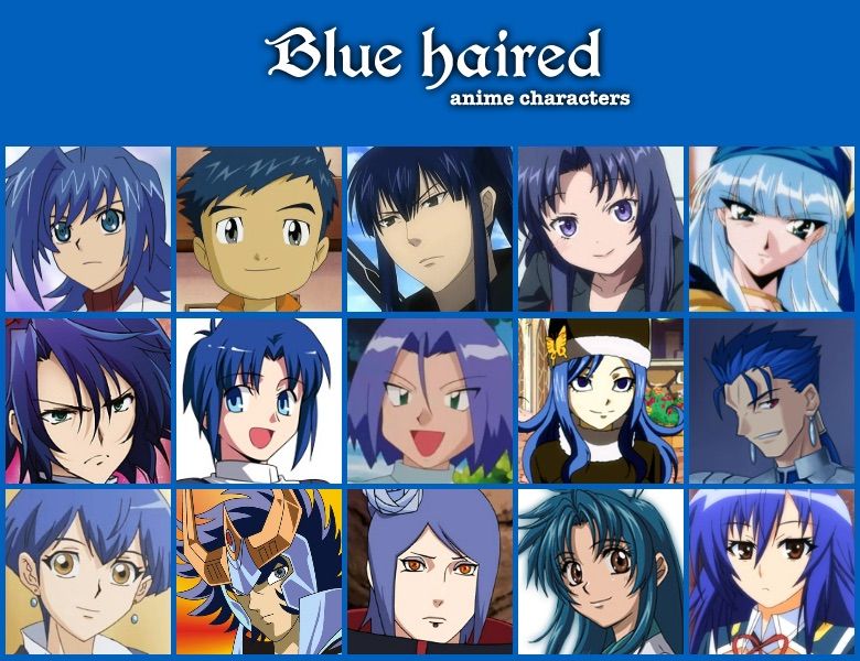 Blue haired anime character
