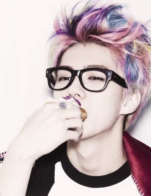 sehun rainbow hair photoshoot