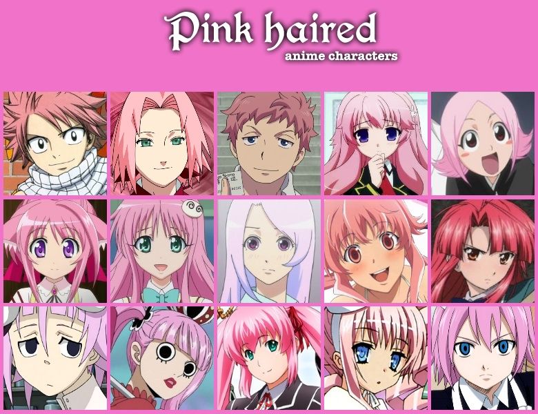 pink and blue haired anime characters