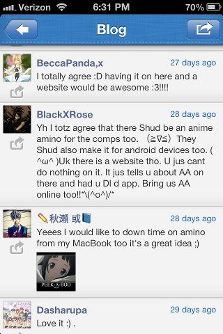 Amino pagina website