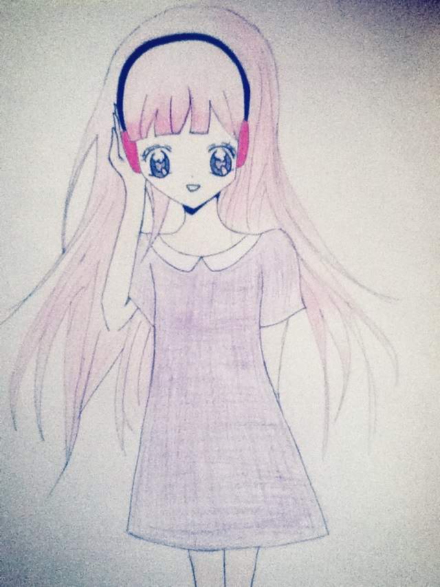 Finished New Oc Drawing Of Anime Girl With Headphones Anime Amino