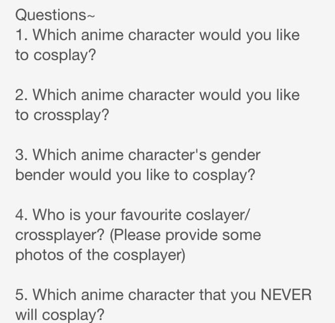 Anime Questions Tag