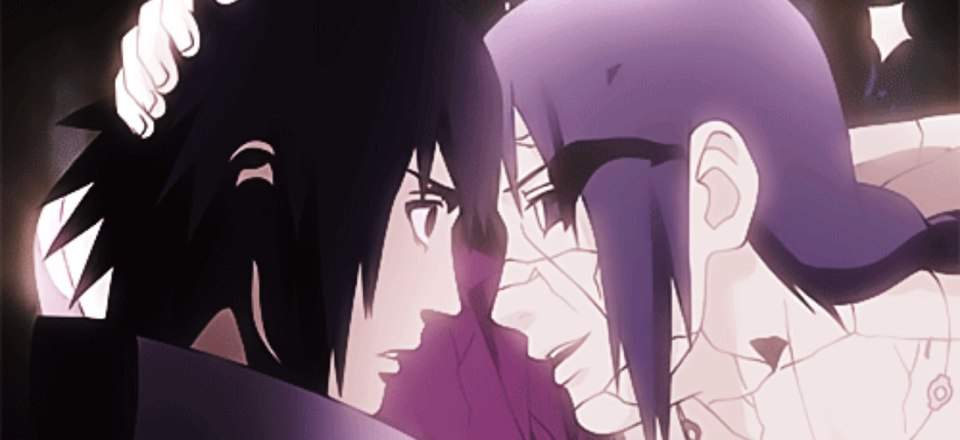 Itachi poking Sasuke’s forehead, and eventually allowing closure