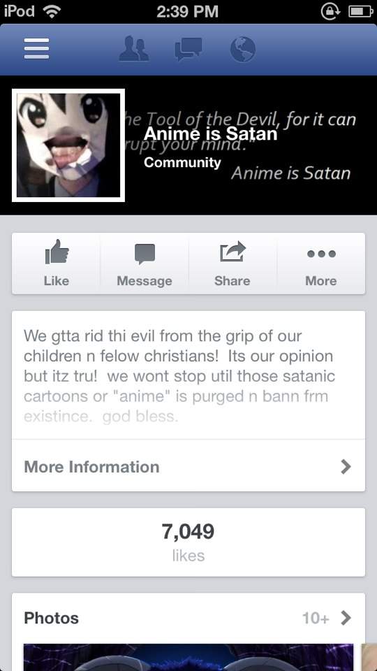 Anime Is Satan Page